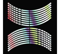 16pcs set reflective rim stickers for car wheels 16 to 18 inch fitment improving safety and offering stylish For edge strip decoration for vehicles (colorful)