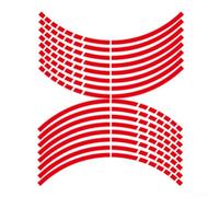 16pcs set reflective rim stickers for car wheels 16 to 18 inch fitment improving safety and offering stylish For edge strip decoration for vehicles (Red)