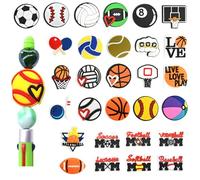 16PCS Silicone Focal Beads for Pens, Doughnut Style Focal Beads Bulk for Keychain Making Beadable Pens Crocs Jewelry Bracelet Making DIY Crafts Project Supplies