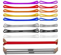 16pcs Silicone Rubber Bands Set, Elastic H Bands Heavy Duty 2 Types Reusable Wrapping Bands for Cooking, Books，Office, Bag Wraps（10cm/20cm）