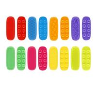 16Pcs Silicone Sensory Toys for Autism Kids Adults Reusable Fidget Texture Stress Relieving Toys with Back Suction Cup Tactile Training Stones Soft Worry Stone for Students Anxiety Relief