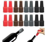 16Pcs Silicone Wine Seal Stopper, Silicone Wine Bottle Stopper Elastic Wine Stopper Reusable Sparkling Wine Bottle Stopper, Keep-Wine-Fresh Sparkling Wine Bottle Stopper for Home Party Beer Champagne