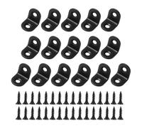 16pcs Small Angle Brackets, 20 × 20mm L Brackets, Stainless Steel Corner Bracket for Wood, Right Angle 90 Degree Bracket with 32 Screws for Furniture Desk Table Shelf Corner Braces (Black)