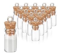 16PCS Small Glass Bottles With Cork Lids, 1ml Mini Wishing Bottles, Clear Decorative Bottle, Tiny Jars for Christmas, Halloween, Wedding Party Decorations, DIY Arts and Crafts (10x30mm/0.4x1.18Inch)