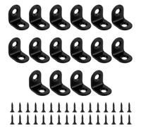 16PCS Small Shelf Brackets,L Brackets for Shelves,Right Angle Bracket, Small Stainless Steel Corner Brackets for Wood Furniture Desk Table Shelf Corner Braces with Screws