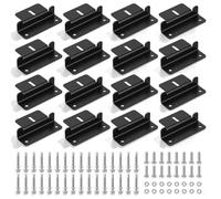 16PCS Solar Panel Mounting Brackets Lightweight and Rust-Resistant, Z Brackets Black Coated Aluminum, Solar Panel Mounting Kit for RV Boat Roof Motorhome