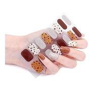16Pcs Solid Color Polish Strips Self-Adhesive Gel Sticker Decals Gel Strips Full Wraps For Nails Art