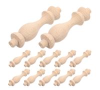 16pcs Solid Wood Roman Spindles, Unfinished 3x0.7x0.7in | Gourd Shaped, Modular Construction, Smooth Natural Grain, for Baluster Kits, Partitions and Villa Projects