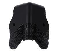 16pcs Speaker Cabinet Corner Protector Black Iron with Screws | Three Countersunk Holes, Front and Back Mounting, Matte Finish, for Rack Cases and Rehearsal Rooms