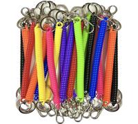 16PCS Spiral Retractable Spring Coil Keychain Theftproof Anti-lost Stretch Cord Safety Key Rings Stretchy Keychain Bracelet with for Keys Wallet Cellphone and Other Important Item, 8 Colors,