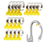 16PCS Stainless Steel Jubilee Clips Assorted,4 Size 16mm-44mm Hose Clips Set,Tightening Pipe Clips with Plastic Handle,Adjustable Hose Clamps,Key-Type Pipe Clips for Securing Home Gas Flexible
