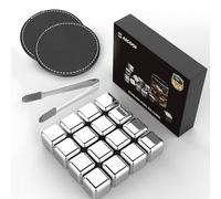 16Pcs Stainless Steel Metal Ice Cubes Reusable - Metal Stones Ice Cube for Drinks, High Cooling Technology, for Beverage, Fathers Day Dad Gifts for Men Husband, Pack of 16X