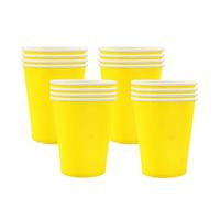 16PCS Sunflower Yellow Paper Cups,Disposable Paper Cup Solid 9oz Paper Cups Tableware Birthday Decorations Party Cups Party Drinking Cups for BBQs,Christmas,Picnic,Baby Shower,Party Cups Supplies