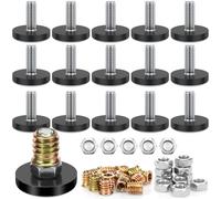 16Pcs Thread Adjustable Furniture Levelers Screw in Threaded Standard Size Easy Installation for Table Chair Floor Protection