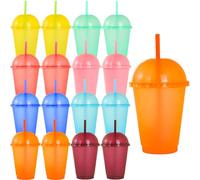 16PCS Tumblers with Lids & Straws,Cups with Lids and Straws,Smoothie Cup, Iced Coffee Mug,Party Water Cup Set,16oz/475ml Colour Changing Cups 8 Colors,Reusable,Suitable for Parties,Picnics,Christmas