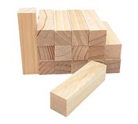 16PCS Unfinished Wood Carving Blocks, 10x2.5x2.5cm Rectangular Wood Craft Cubes, Whittling Wooden Blank Blocks for DIY Carving & Burning