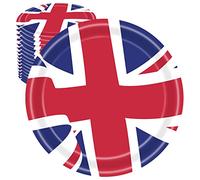 16Pcs Union Jack Paper Plates VJ Day Plates 18cm,British Party Decorations Great Britain UK Flag Plate for Celebrate VJ Day 80th Anniversary Decorations,Street Parties,Royal Union Jack Party Supplies