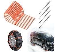 16Pcs Universal Anti-Skid Snow Tire Chains, 2026 Temporary Tire Straps Portable Emergency Non-Slip Plastic Cable Tiesfor Car SUV Pickup Trucks, Snow Tire Chains for Muddy Roads and Winter Driving
