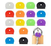 16pcs Universal Rubber Half Round Key Caps Covers in 8 Assorted Colors Plastic Key Identifier Label Tags,Colored Key Identifiers Caps Key Color Caps Key Cap Label for Easy Identifying House Door Keys