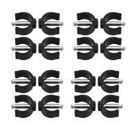 16pcs Walker C Shaped Clamp Pin Lock Bracket for Cane Holder | ABS and Steel Build, Black Finish, Quick Attach and Remove, for Crutches and Walker Tubes