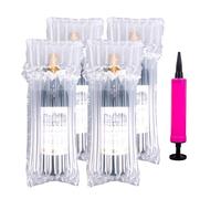 16pcs Wine Bottle Protectors, Bubble Wrap Bags, Inflatable Column Packaging Air Bags for Luggage, Airplane, Travel, Transport - Reusable With Free Pump