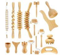 16Pcs Wood Therapy Massage Tools Set, Maderoterapia Kit for Body Sculpting, Lymphatic Drainage & Deep Tissue Massage, Wooden Fascia Roller for Face & Full-Body Muscle Pain Relief