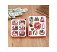(16pcs) Wooden Train Pendants Christmas Tree Mini Hanging Doll Ornaments Decoration for Home 2024 Navidad Noel Xmas New Year 2025 Gifts