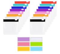 16Pcs Zippered Pill Pouche Bags Set, Reusable Portable Medicine Baggies for Travelling, Slide Lock Translucent Self Sealing Plastic Pill Pouch with Label for Pills and Small Items (Multicolor)