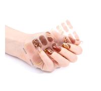 16Pieces/sheets Polish Strips For Women Self-Adhesive Warm Color Polish Stickers Full Wraps For Nails Art