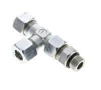 16S & M22x1.5 Zink Plated Steel Right Angle Tee Cutting Fitting with Male Threads 400 bar Adjustable ISO 8434-1