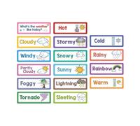 16Sheet Weather Vocabulary Flashcards 10.5x3.5Inch Study Card Kid Early Learning Word Card Language Teaching Aid English Vocabulary Cards
