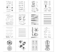 16sheets Line Text Herbal Tattoo Stickers Long Lasting Waterproof Sweat Juice Arm Tattoo Stickers