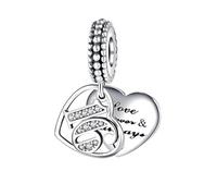 16th 16 18th 18 21st 30 30th 40th 50th 60th Birthday Anniversary Love You Forever And Always Heart Charm Bead Pendant, 925 Sterling Silver Compatible With Pandora & European Bracelet