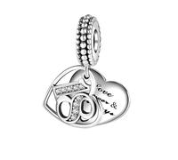 16th 16 18th 18 21st 30 30th 40th 50th 60th Birthday Anniversary Love You Forever And Always Heart Charm Bead Pendant, 925 Sterling Silver Compatible With Pandora & European Bracelet
