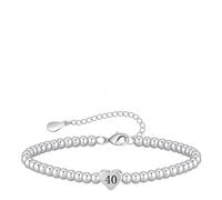 16th 18th 21th 30th 40th Birthday Gifts for Women,Stain/less Ste/el Bead Bracelet for Women,Adjustable Heart Bracelet,Heart Pendant Brac/elet Gift,Personalised Bracelets for Wo/men,Birthday Gift