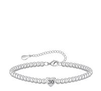 16th 18th 21th 30th 40th Birthday Gifts for Women,Stain/less Ste/el Bead Bracelet for Women,Adjustable Heart Bracelet,Heart Pendant Brac/elet Gift,Personalised Bracelets for Wo/men,Birthday Gift