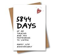 16th Anniversary Card - 5844 Days Talking While You Pretend to Listen
