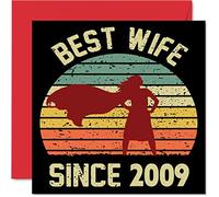 16th Anniversary Card for Wife from Husband - Best Wife Since 2009 - I Love You Gifts, Happy 16th Wedding Anniversary Cards for Partner, 145mm Greeting Cards Anniversaries