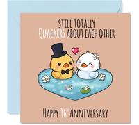 16th Anniversary Card for Women Men - Still Quackers About You - Happy 16 Year Anniversary Card for Partner Girlfriend Husband Wife, 145mm Wedding Anniversaries Greeting Cards