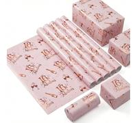 16th Birthady Wrapping Paper Sheets, 6 Sheets 70x50cm Rose Gold and Pink Happy Birthday Wrapping Paper Sweet Party Supplies for Birthday Gift Wrap,for Girls,for Her