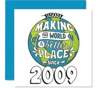 16th Birthday Card for Girls Boys - Making the World a Better Place - Happy 16 Birthday Cards for Granddaughter Nephew Brother Grandson Sister Daughter, 145mm Bday Greeting Cards