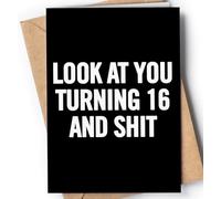 16th Birthday Card - Funny 16 Years Old Gift for Boy or Girl - 16th Bday Card Son or Daughter - Happy Birthday Sister Brother - Sixteen Gift Grandson or Granddaughter