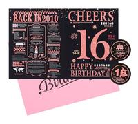 16th Birthday Card Gift for Girls,Funny 16th Birthday Party Decorations for Her Him,16th Birthday Gifts for Daughter Son,Back in 2010 Birthday Decorations Gift Idea for Granddaughter Girls,Rose Gold