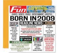 16th Birthday Cards for Boys Girls - Born In 2009 Newspaper - Happy 18 Birthday Card for Son Daughter Cousin Vintage Retro Back In 2009, 145mm Bday Greeting Cards