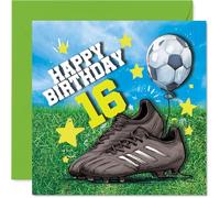 16th Birthday Cards for Boys - GOOOOOAAAALLLL! - Happy Birthday Card for 16 Year Old Boy Godson Step Son Son Brother, 145mm Bday Greeting Cards
