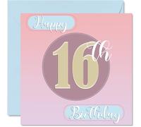 16th Birthday Cards for Girls - Sewing Stitch - Happy Birthday Card for 16 Year Old Girl Granddaughter Niece Daughter Cousin, 145mm Bday Greeting Cards