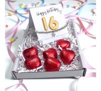 16th Birthday Cubic Zirconia Bracelet & Gold Balloons Mini Hamper