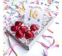 16th Birthday Cubic Zirconia Silver Earrings & Gold Balloons Mini Gift Hamper