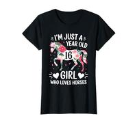 16th Birthday for Horse Lover Funny Just A 16 Years Old Girl T-Shirt