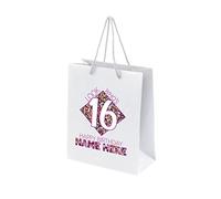 16th Birthday Gift Bags Personalised - Paper Gift Bag for Teenage Girls - Sixteen Sixteenth Birthday Gift Bags with Rope Handles - Recyclable Presents Bag - Look Who's 2 - White - L-P